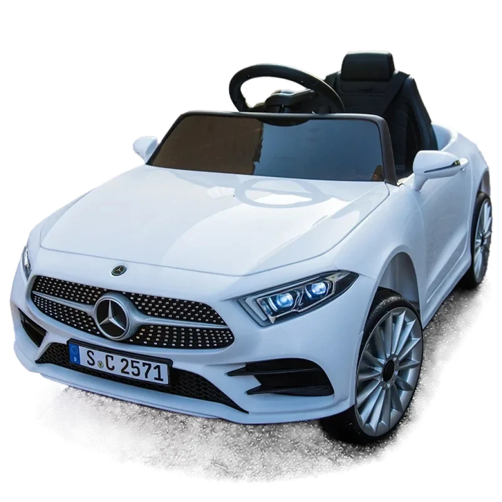 Бяла детска акумулаторна кола Mercedes-Benz CLS350